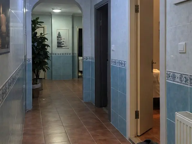 Kemerli girişli, bitkili salon koridoru — Orhan Gazi, Masaj Salonun